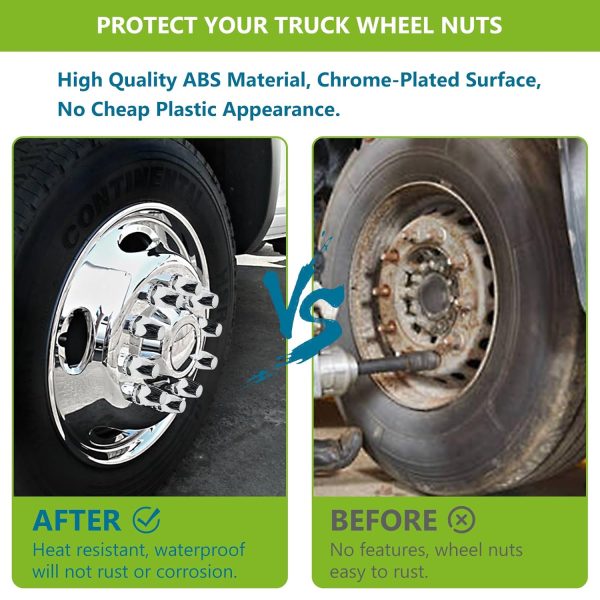 HTX1 Lug Nut Covers for Semi Trucks Chrome ABS Material-2