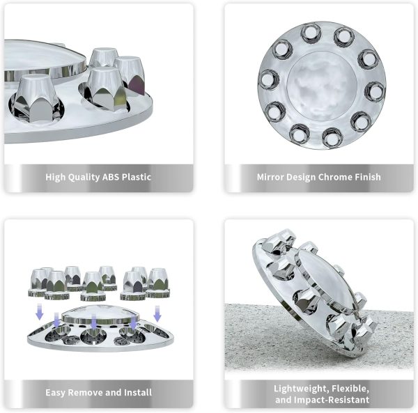 Flycle Lug Nut Covers Chrome MultiCoated Axle Set-2