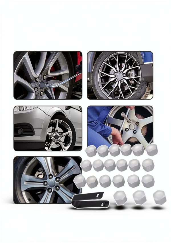 Mtsooning Lug Nut Covers Silver 21mm-3