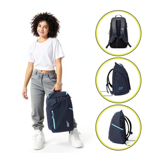 Defiant Mind Youth Basketball Backpack Black and Blue-1