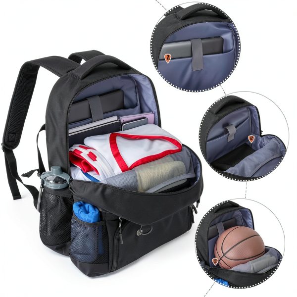 DSLEAF Basketball Bag Nylon Backpack Adjustable-2