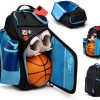 Defiant Mind Youth Basketball Backpack Black and Blue-0