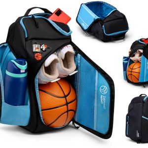 Defiant Mind Youth Basketball Backpack Black and Blue-0