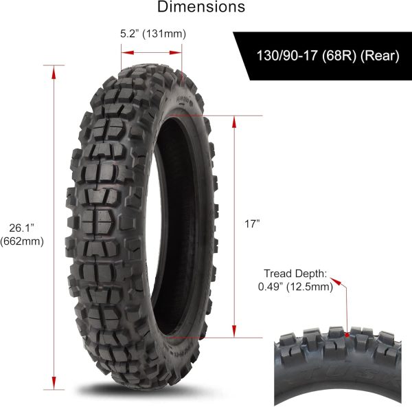 TUSK Off-Road Motorcycle Tires 130/90-17-7