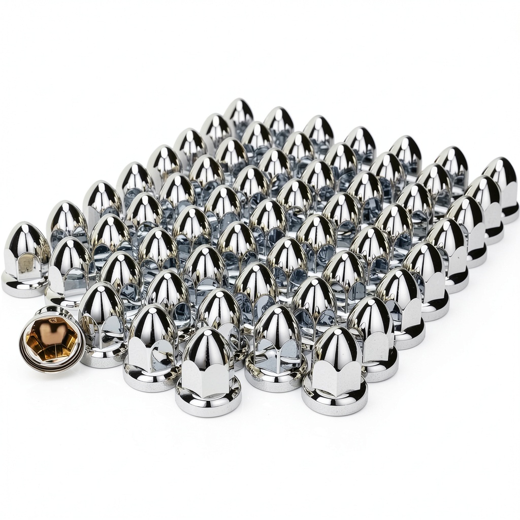 Chrome Lug Nut Covers for Semi Trucks