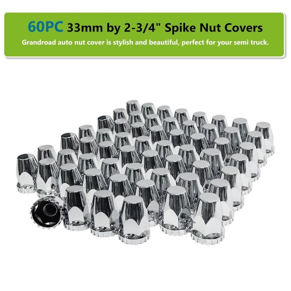 HTX1 Lug Nut Covers for Semi Trucks Chrome ABS Material-6