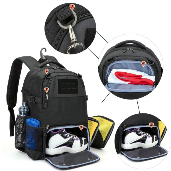 DSLEAF Basketball Bag Nylon Backpack Adjustable-3