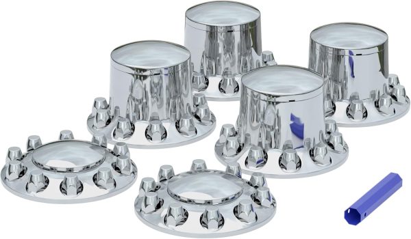 Flycle Lug Nut Covers Chrome MultiCoated Axle Set-0