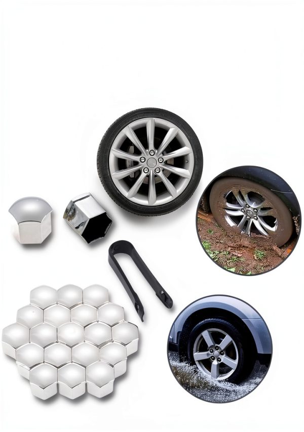 Mtsooning Lug Nut Covers Silver 21mm-4