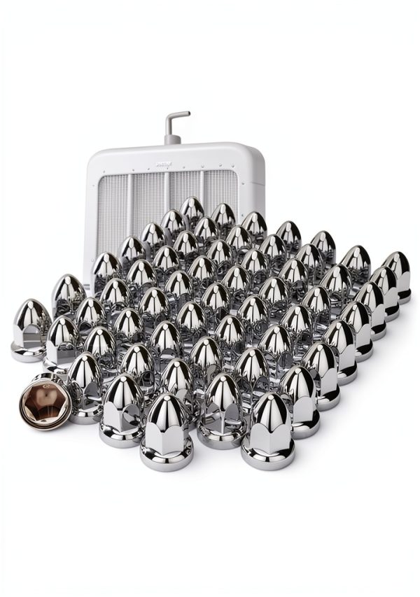 Chrome Lug Nut Covers by SWIFTHUBCAP for Semi Trucks-6
