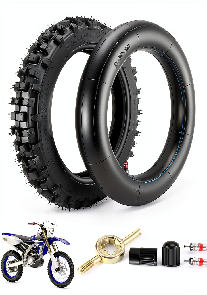 Lucky Seven 80/100-12 tire tube installed on a pit bike rim