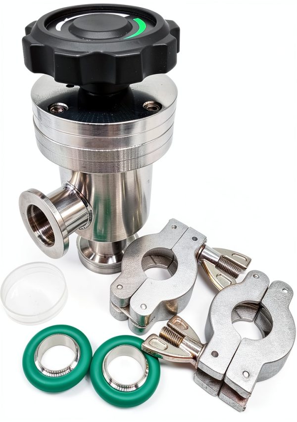 Manual Right Angle Valve BROWNIAN KF16 Stainless Steel Valve Silver-0