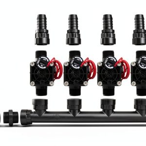 Hunter PGV101-MM 4-Zone Dura Manifold Valve Kit with Flow Control-0