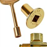 Dante Angled Globe Valve Pack with Brass Floor Plate & 3‑Inch Key-0