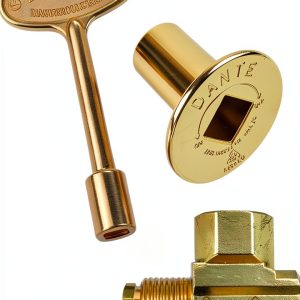 Dante Angled Globe Valve Pack with Brass Floor Plate & 3‑Inch Key-0