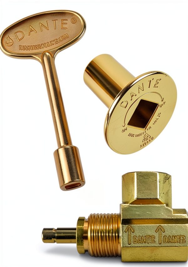 Dante Angled Globe Valve Pack with Brass Floor Plate & 3‑Inch Key-0