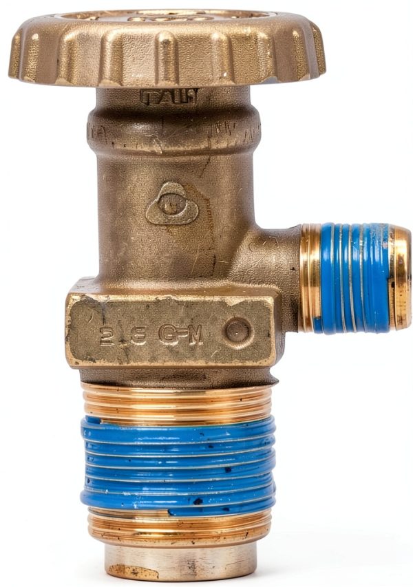 Cavagna Propane LP Forklift Liquid Service Fill Valve, Brass, Forged Brass Handwheel, 3/4" NGT x 3/8" NPT, DOT/ASME Compatible, Globe Valve-0